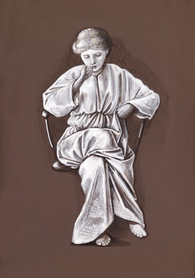 Studie eines sitzenden Mädchens von Edward Burne Jones